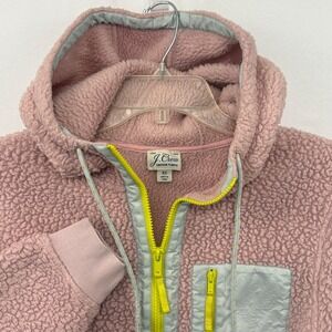 J. Crew Vintage Fleece Teddy Sherpa Half Zip‎ Hoodie Pink XS